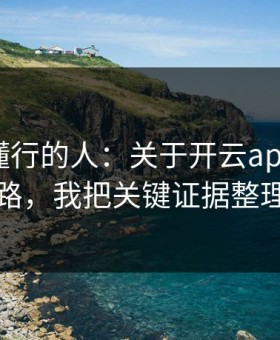 我问了懂行的人：关于开云app的假安装包套路，我把关键证据整理出来了