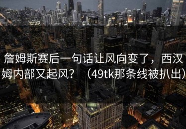 詹姆斯赛后一句话让风向变了，西汉姆内部又起风？（49tk那条线被扒出）