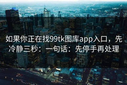 如果你正在找99tk图库app入口，先冷静三秒：一句话：先停手再处理