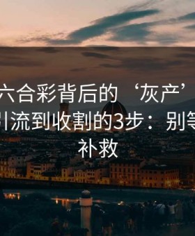 新澳门六合彩背后的‘灰产’怎么运作：从引流到收割的3步：别等出事才补救