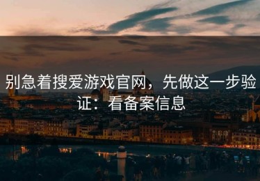 别急着搜爱游戏官网，先做这一步验证：看备案信息