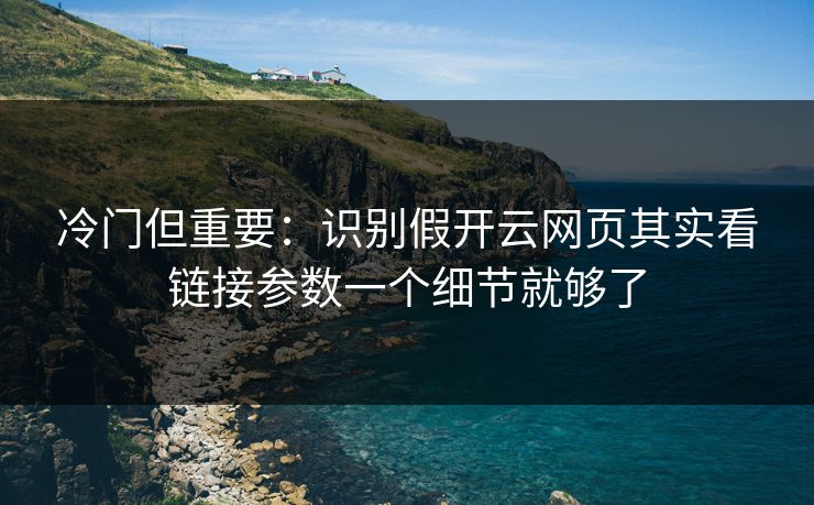 冷门但重要：识别假开云网页其实看链接参数一个细节就够了